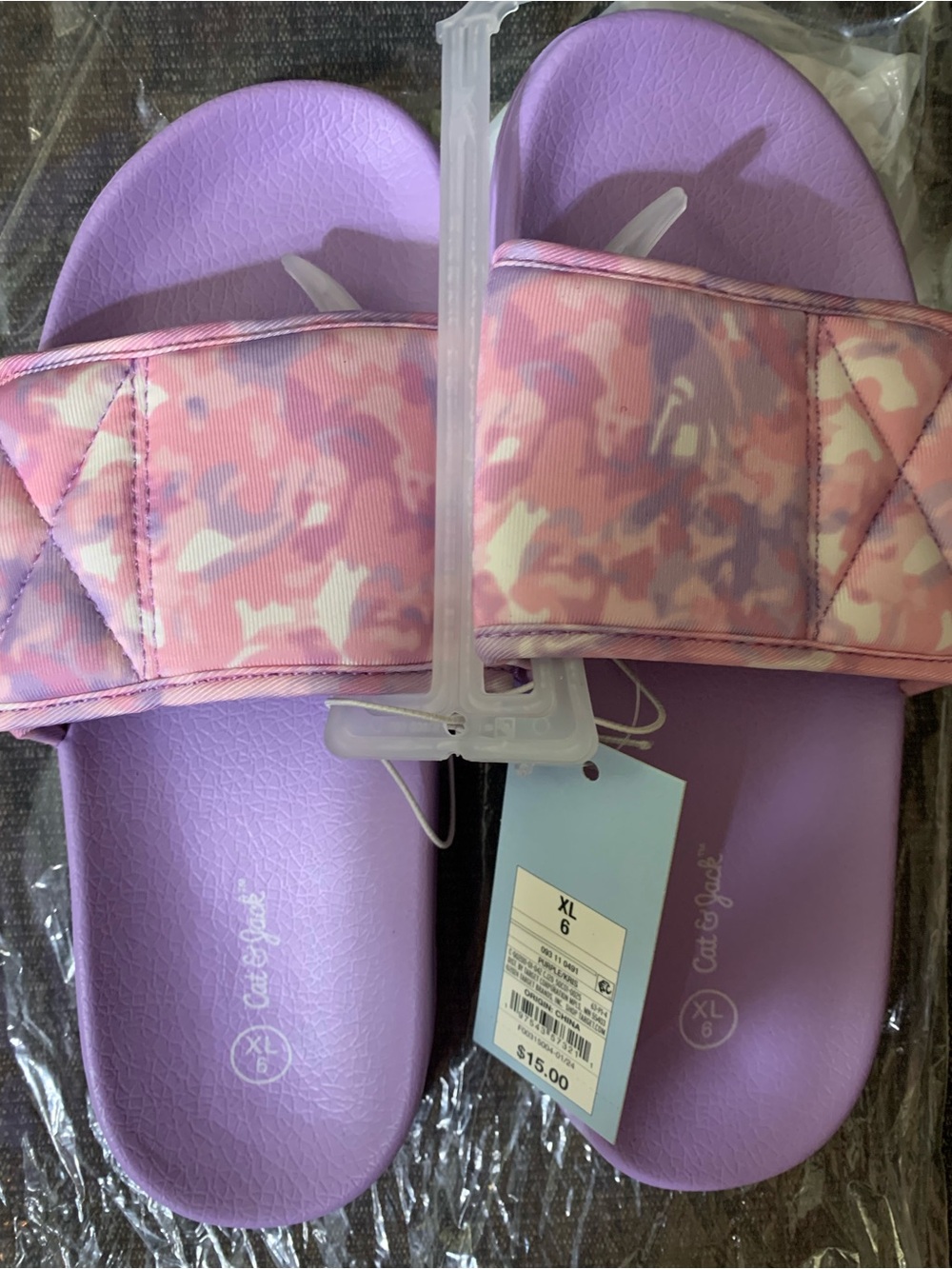 Cat & Jack NWT’s girl’s size XL (6) slides with Velcro closure